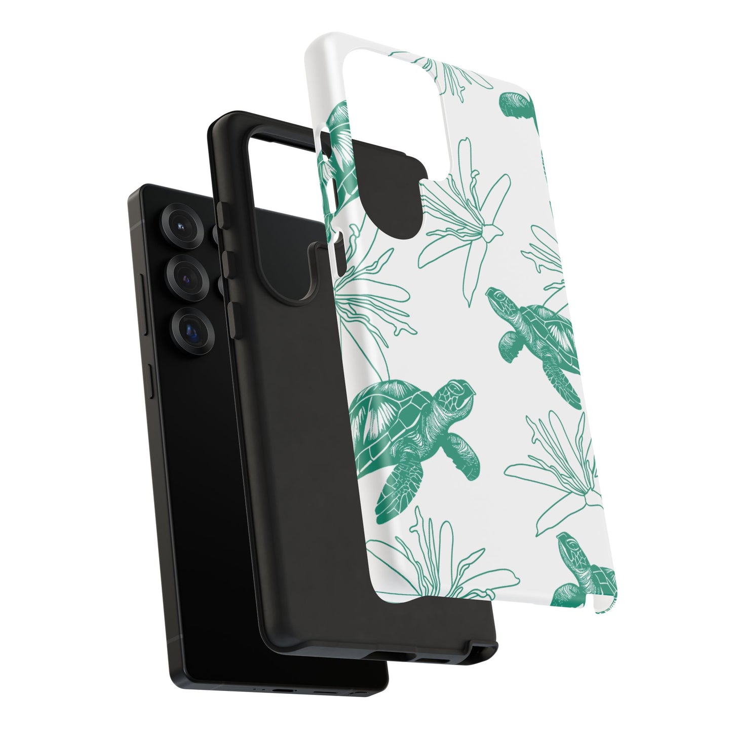 Sea Turtle Pattern Tough Phone Case — Teal Coastal Protection