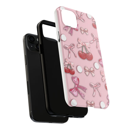 Cute Cherry & Bow Tough Phone Case