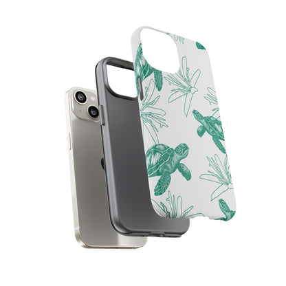 Sea Turtle Pattern Tough Phone Case — Teal Coastal Protection