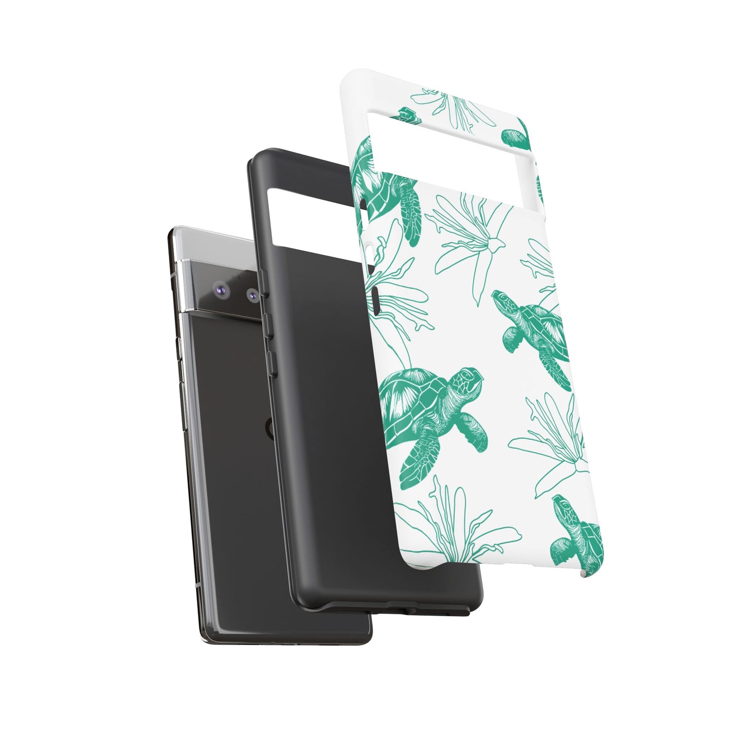 Sea Turtle Pattern Tough Phone Case — Teal Coastal Protection