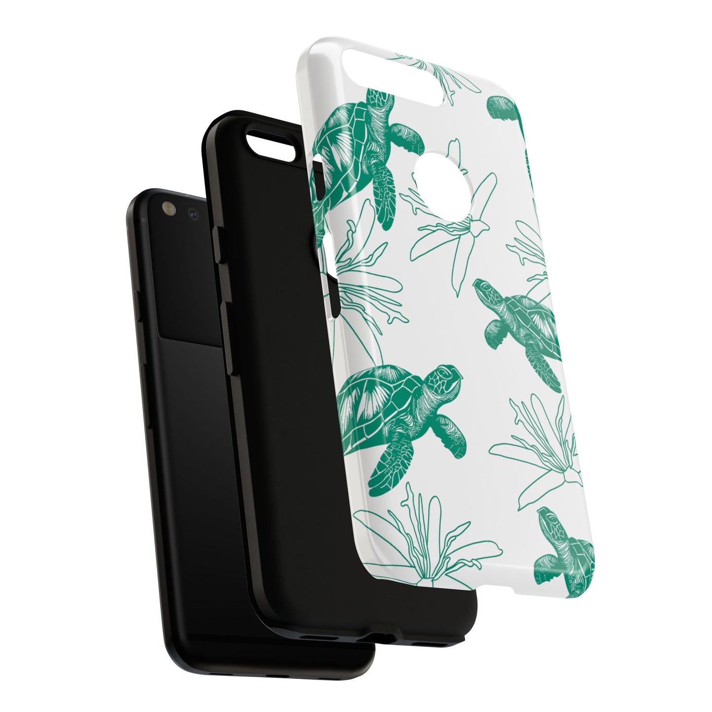 Sea Turtle Pattern Tough Phone Case — Teal Coastal Protection
