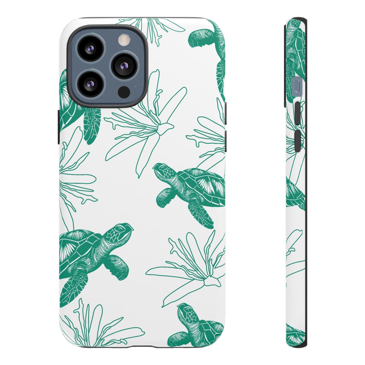 Sea Turtle Pattern Tough Phone Case — Teal Coastal Protection