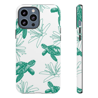 Sea Turtle Pattern Tough Phone Case — Teal Coastal Protection