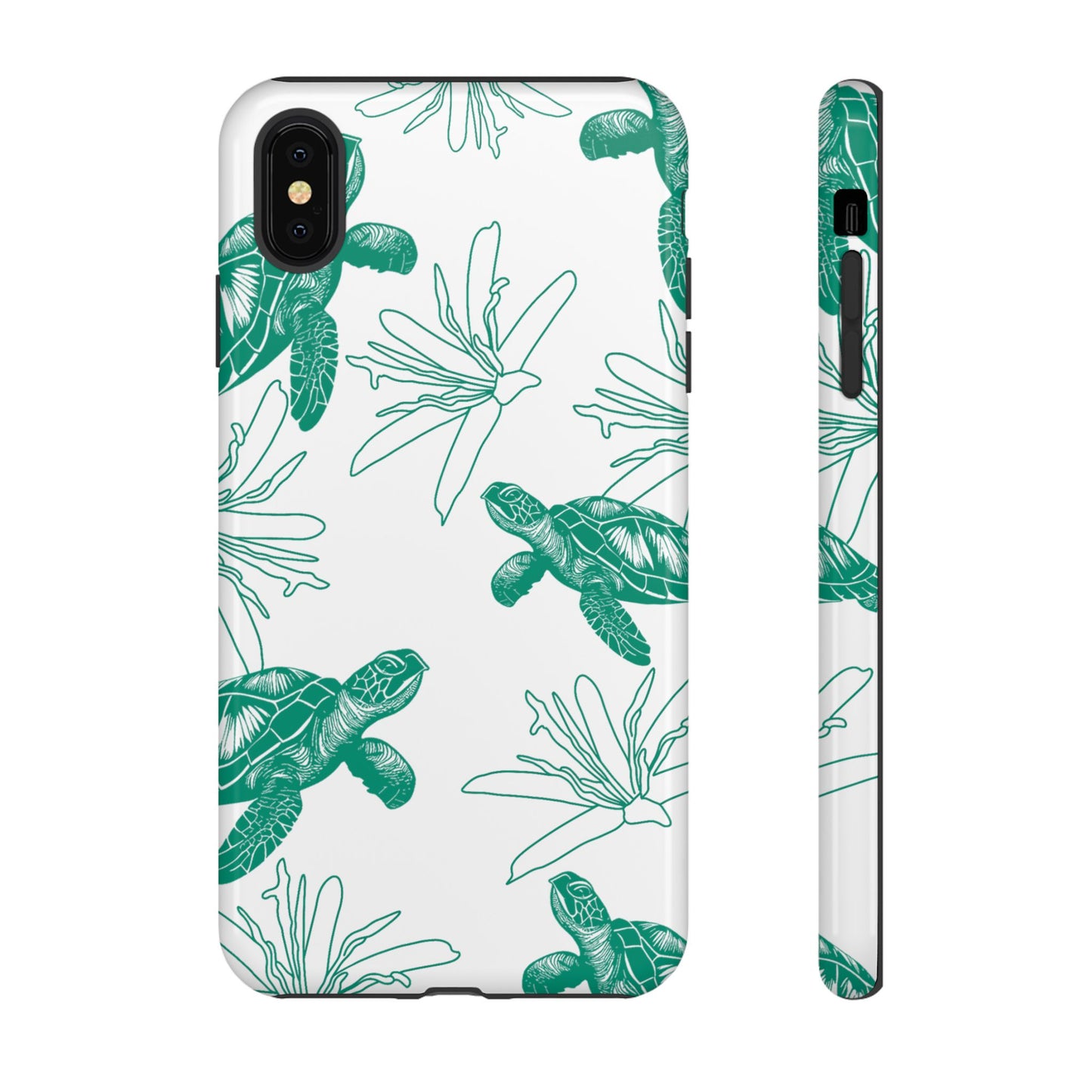 Sea Turtle Pattern Tough Phone Case — Teal Coastal Protection