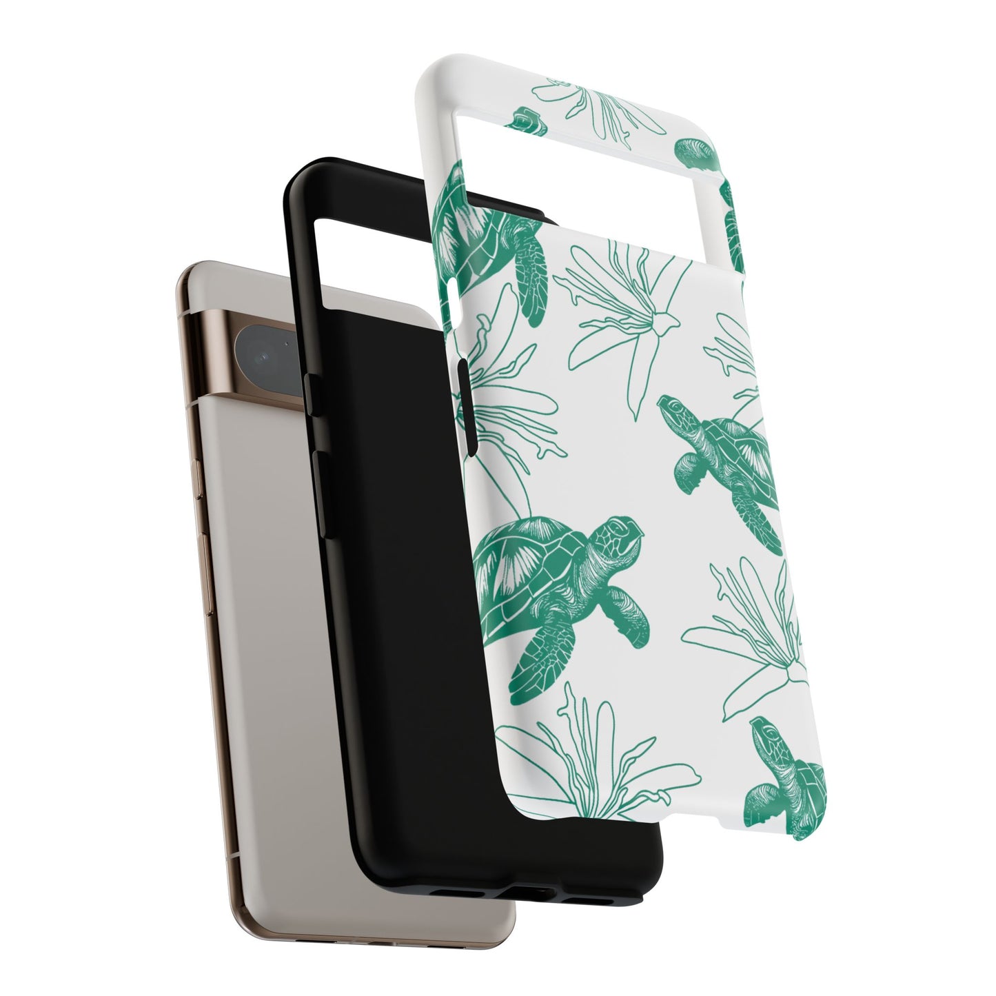 Sea Turtle Pattern Tough Phone Case — Teal Coastal Protection