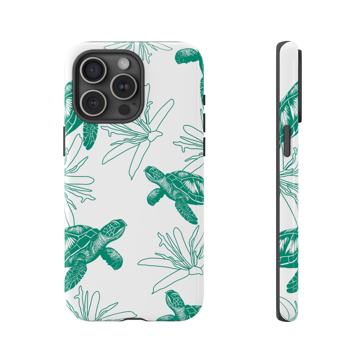 Sea Turtle Pattern Tough Phone Case — Teal Coastal Protection