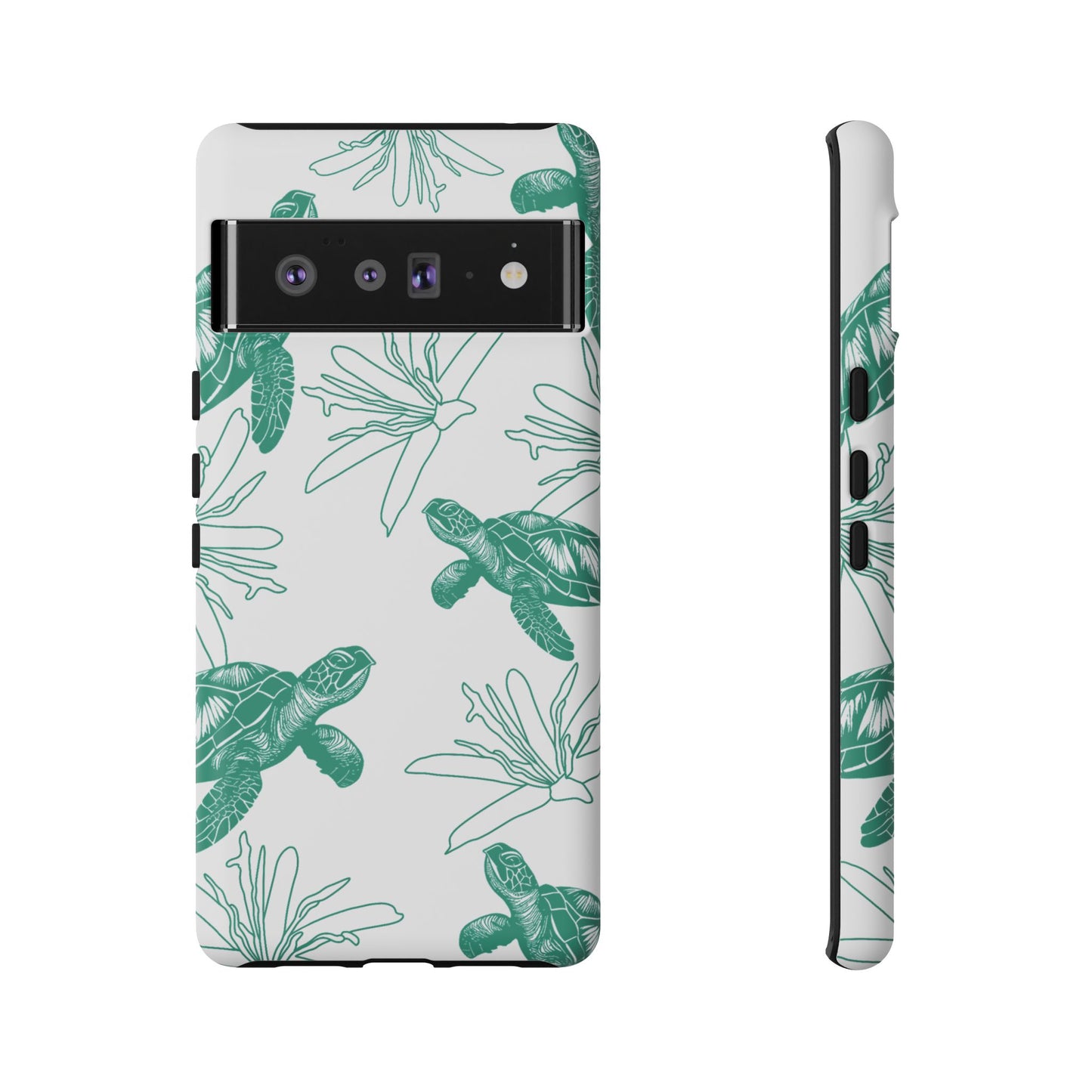 Sea Turtle Pattern Tough Phone Case — Teal Coastal Protection