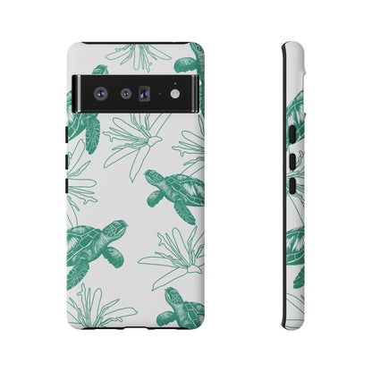 Sea Turtle Pattern Tough Phone Case — Teal Coastal Protection