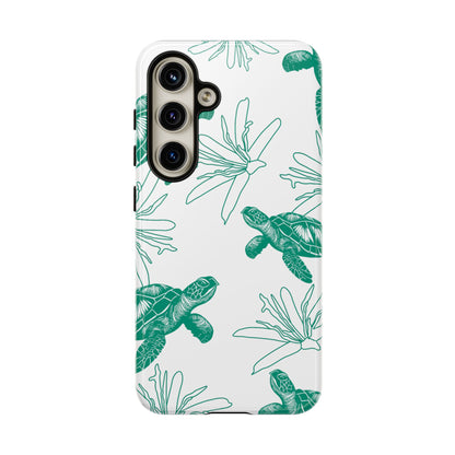 Sea Turtle Pattern Tough Phone Case — Teal Coastal Protection