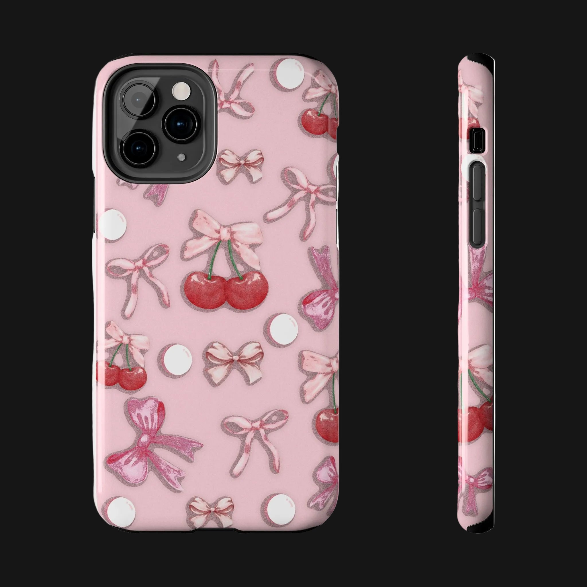 Cute Cherry & Bow Tough Phone Case