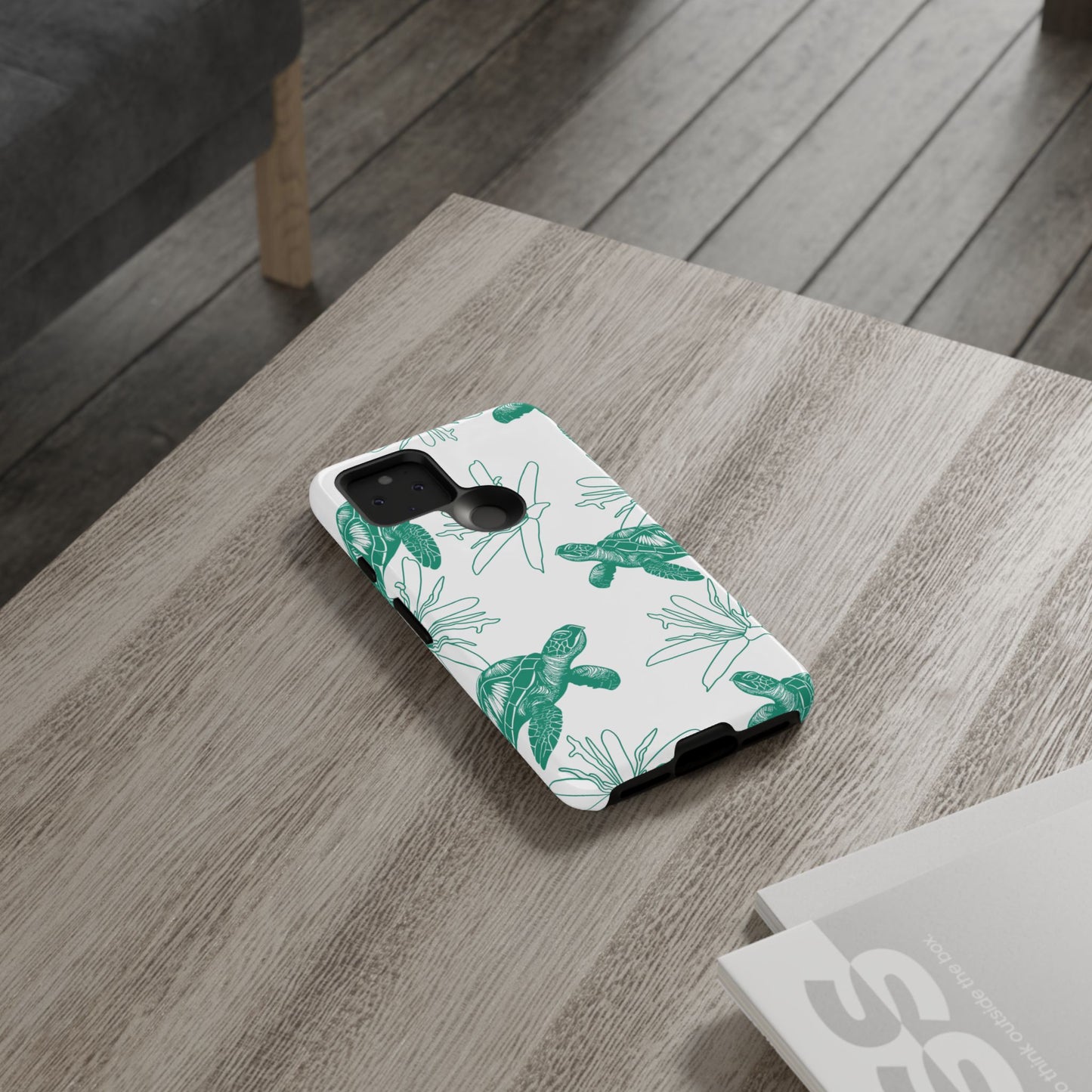 Sea Turtle Pattern Tough Phone Case — Teal Coastal Protection