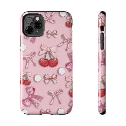 Cute Cherry & Bow Tough Phone Case