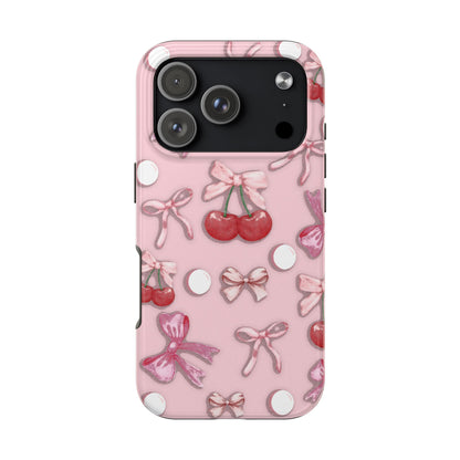 Cute Cherry & Bow Tough Phone Case