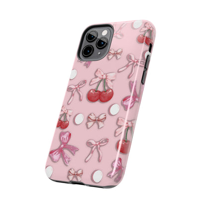 Cute Cherry & Bow Tough Phone Case