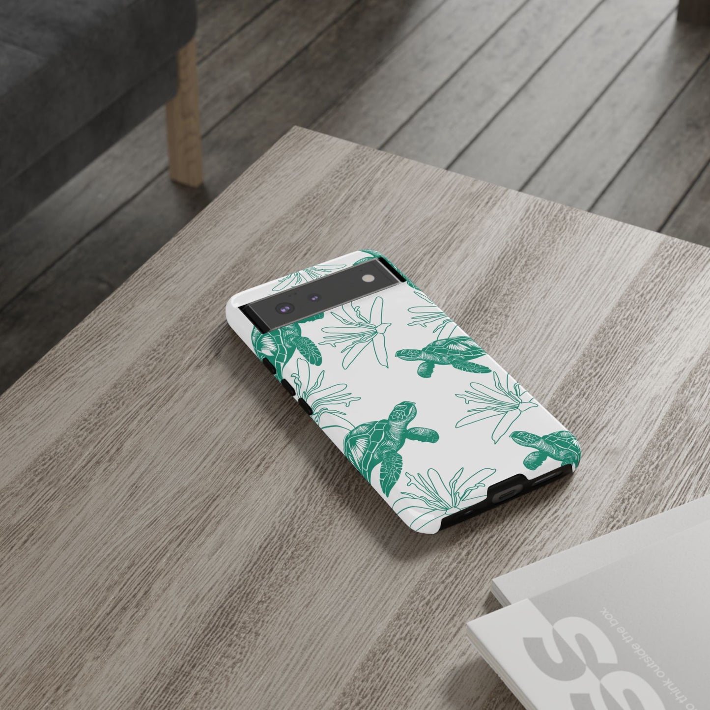 Sea Turtle Pattern Tough Phone Case — Teal Coastal Protection