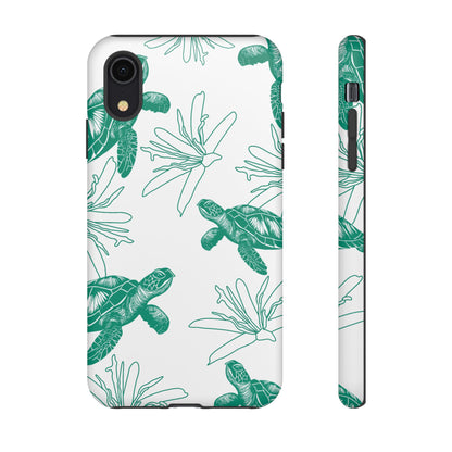 Sea Turtle Pattern Tough Phone Case — Teal Coastal Protection