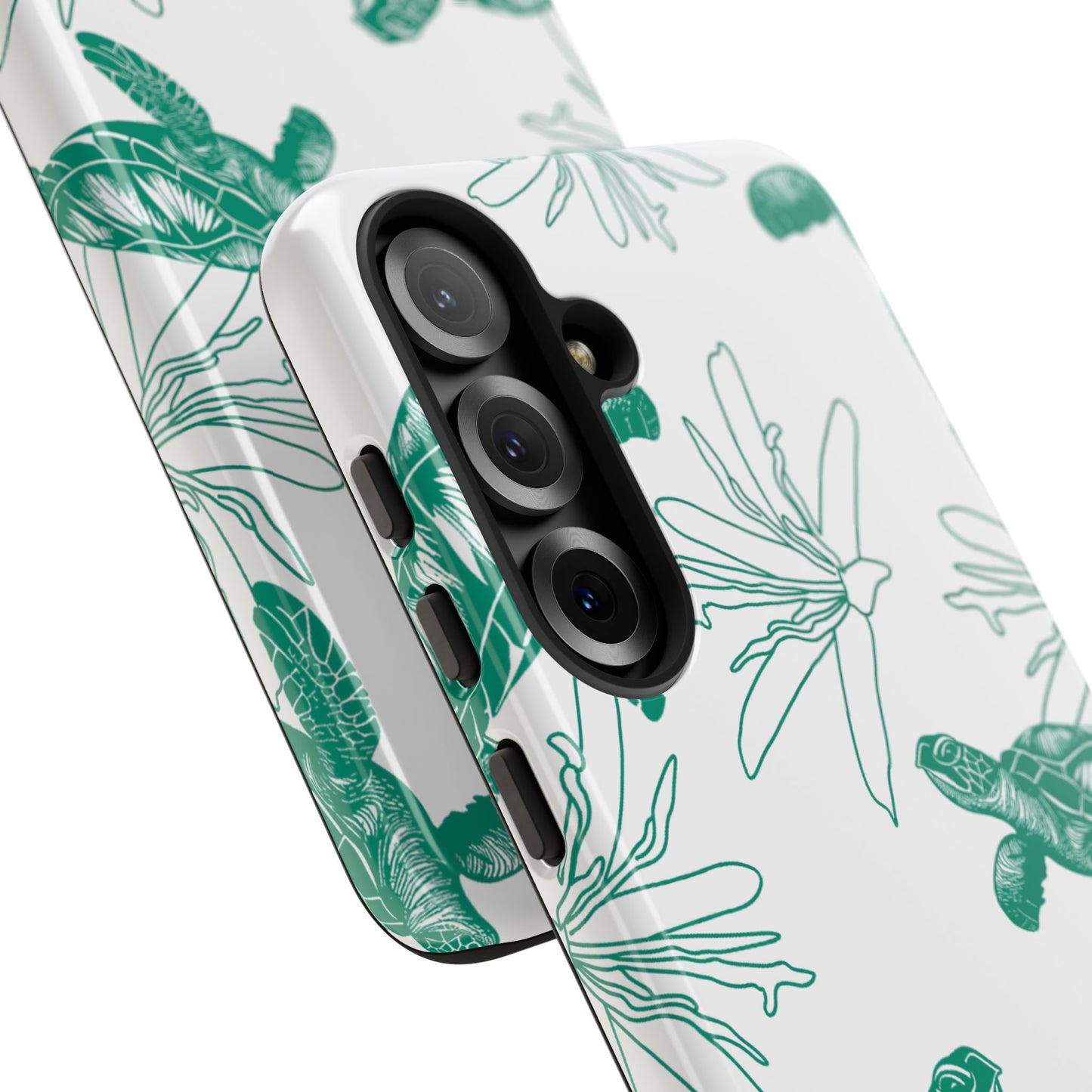 Sea Turtle Pattern Tough Phone Case — Teal Coastal Protection