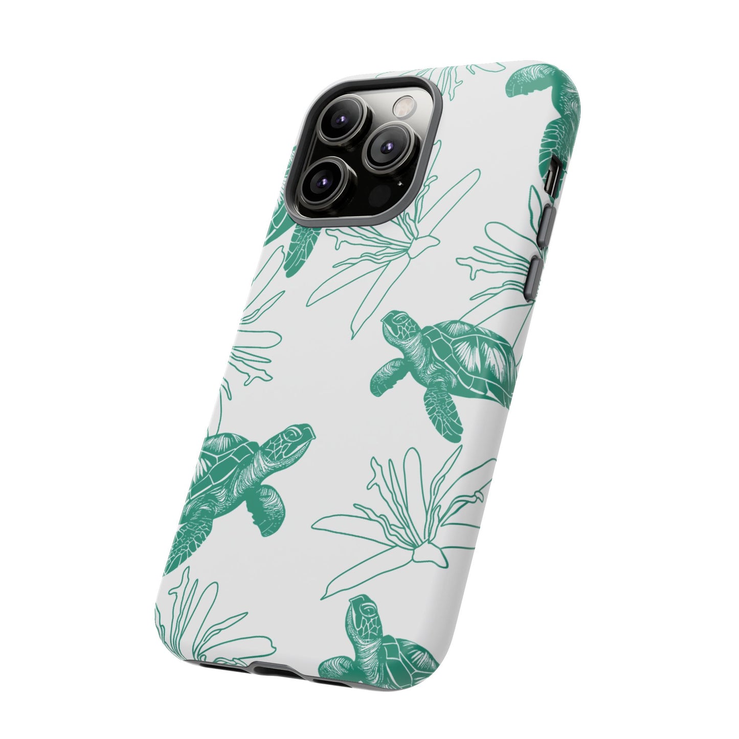 Sea Turtle Pattern Tough Phone Case — Teal Coastal Protection