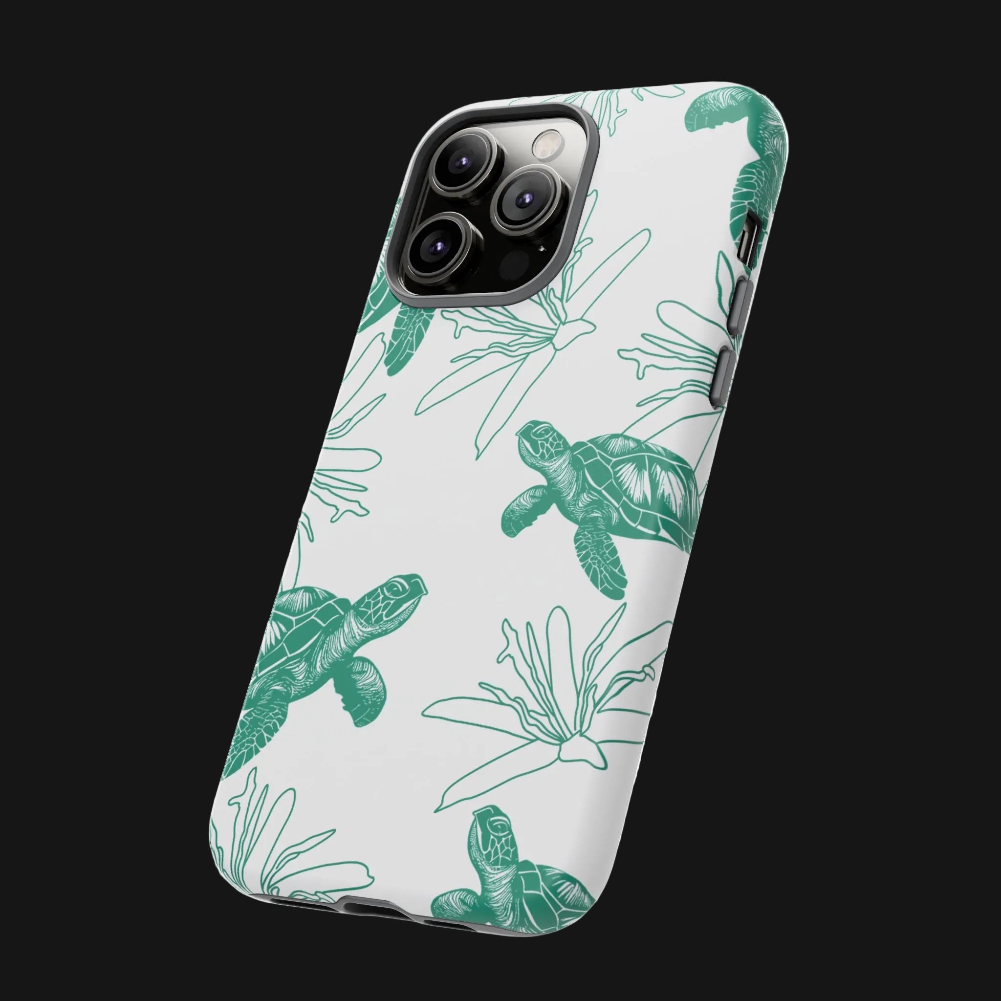Sea Turtle Pattern Tough Phone Case — Teal Coastal Protection