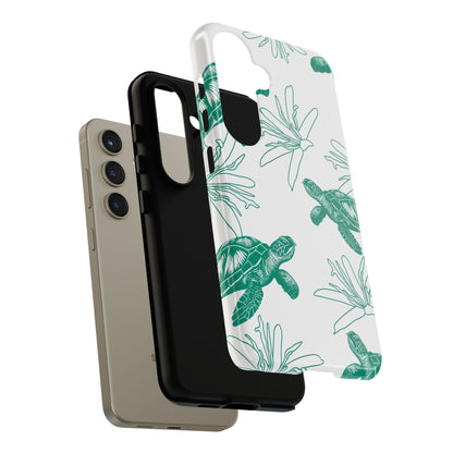 Sea Turtle Pattern Tough Phone Case — Teal Coastal Protection