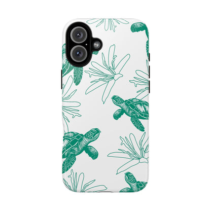 Sea Turtle Pattern Tough Phone Case — Teal Coastal Protection