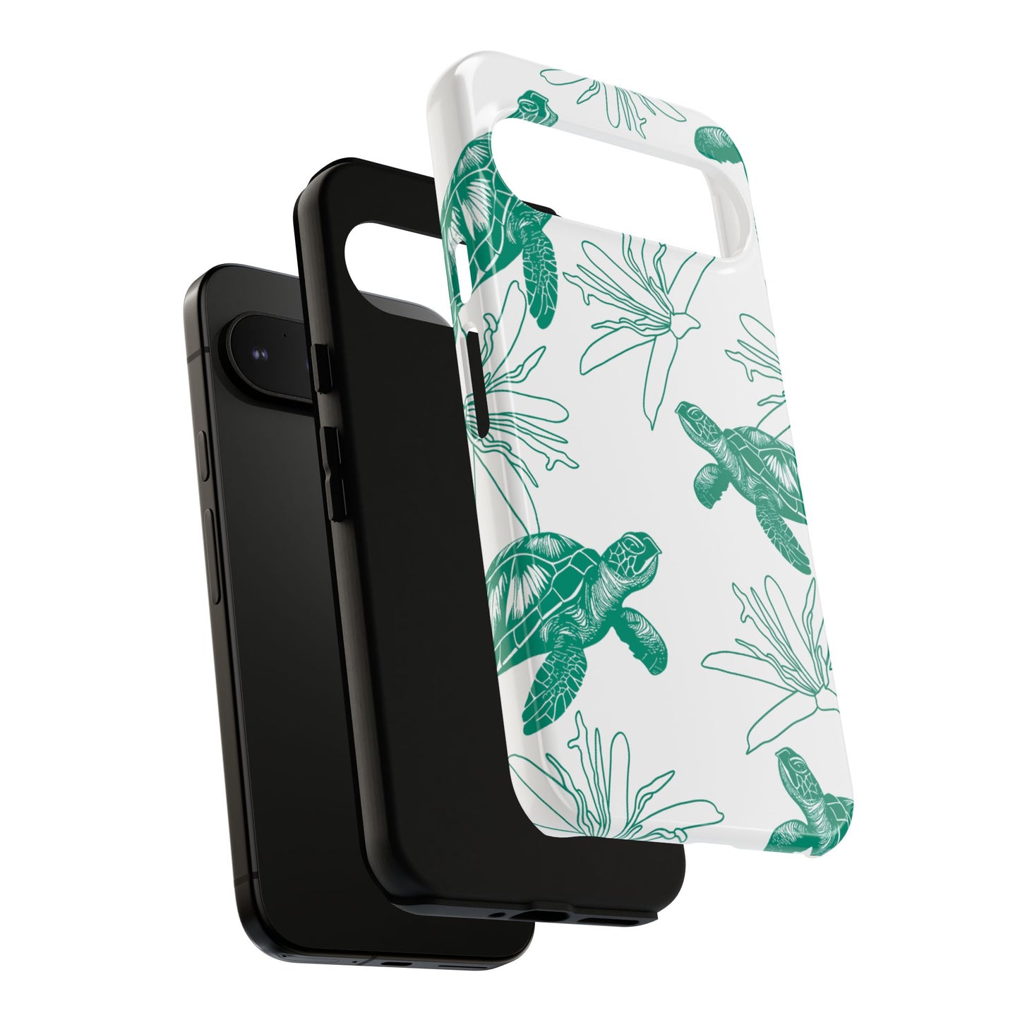 Sea Turtle Pattern Tough Phone Case — Teal Coastal Protection