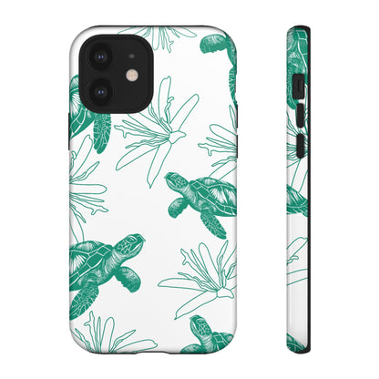 Sea Turtle Pattern Tough Phone Case — Teal Coastal Protection