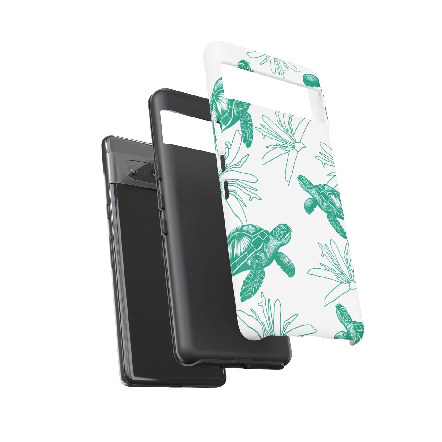 Sea Turtle Pattern Tough Phone Case — Teal Coastal Protection