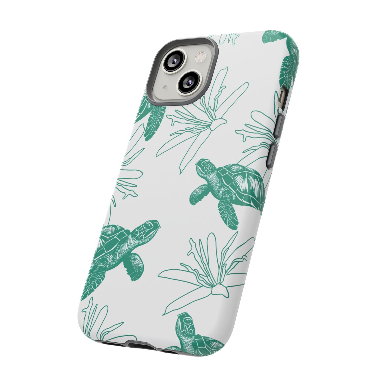 Sea Turtle Pattern Tough Phone Case — Teal Coastal Protection