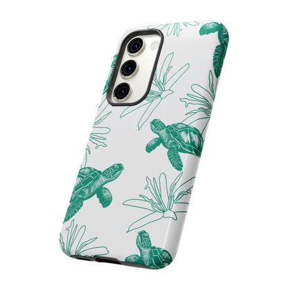 Sea Turtle Pattern Tough Phone Case — Teal Coastal Protection