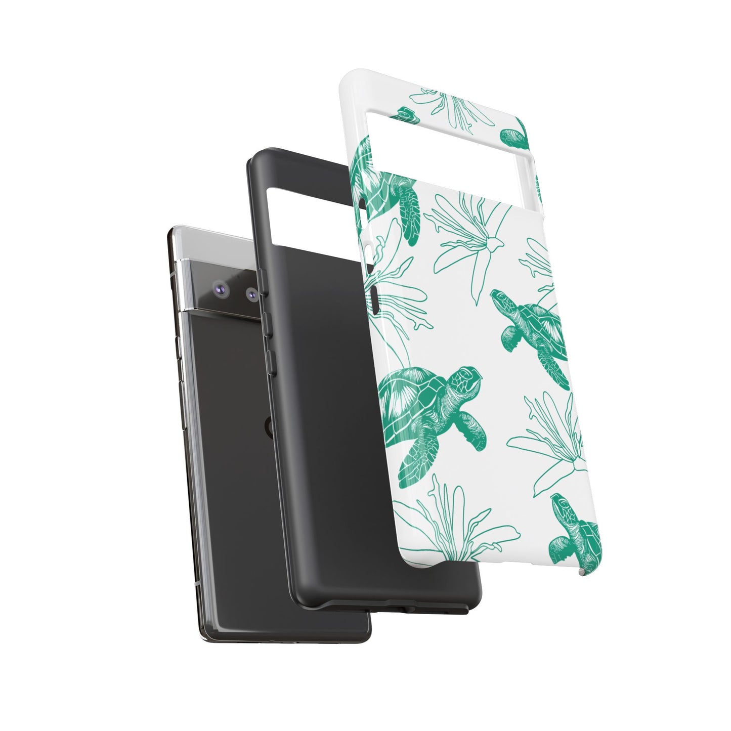 Sea Turtle Pattern Tough Phone Case — Teal Coastal Protection