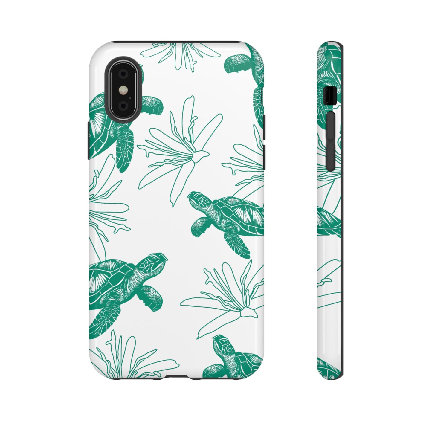 Sea Turtle Pattern Tough Phone Case — Teal Coastal Protection