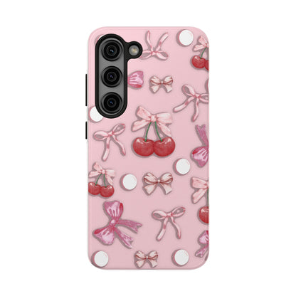 Cute Cherry & Bow Tough Phone Case