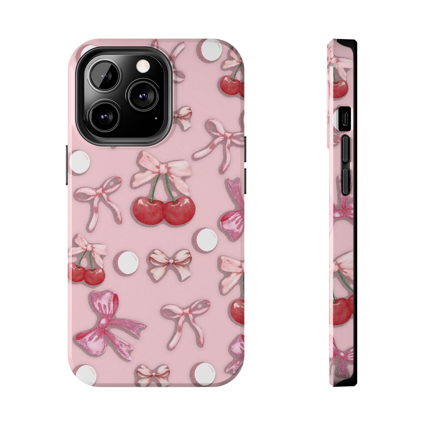Cute Cherry & Bow Tough Phone Case