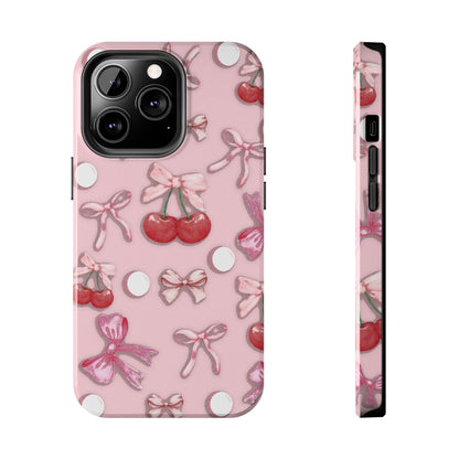 Cute Cherry & Bow Tough Phone Case