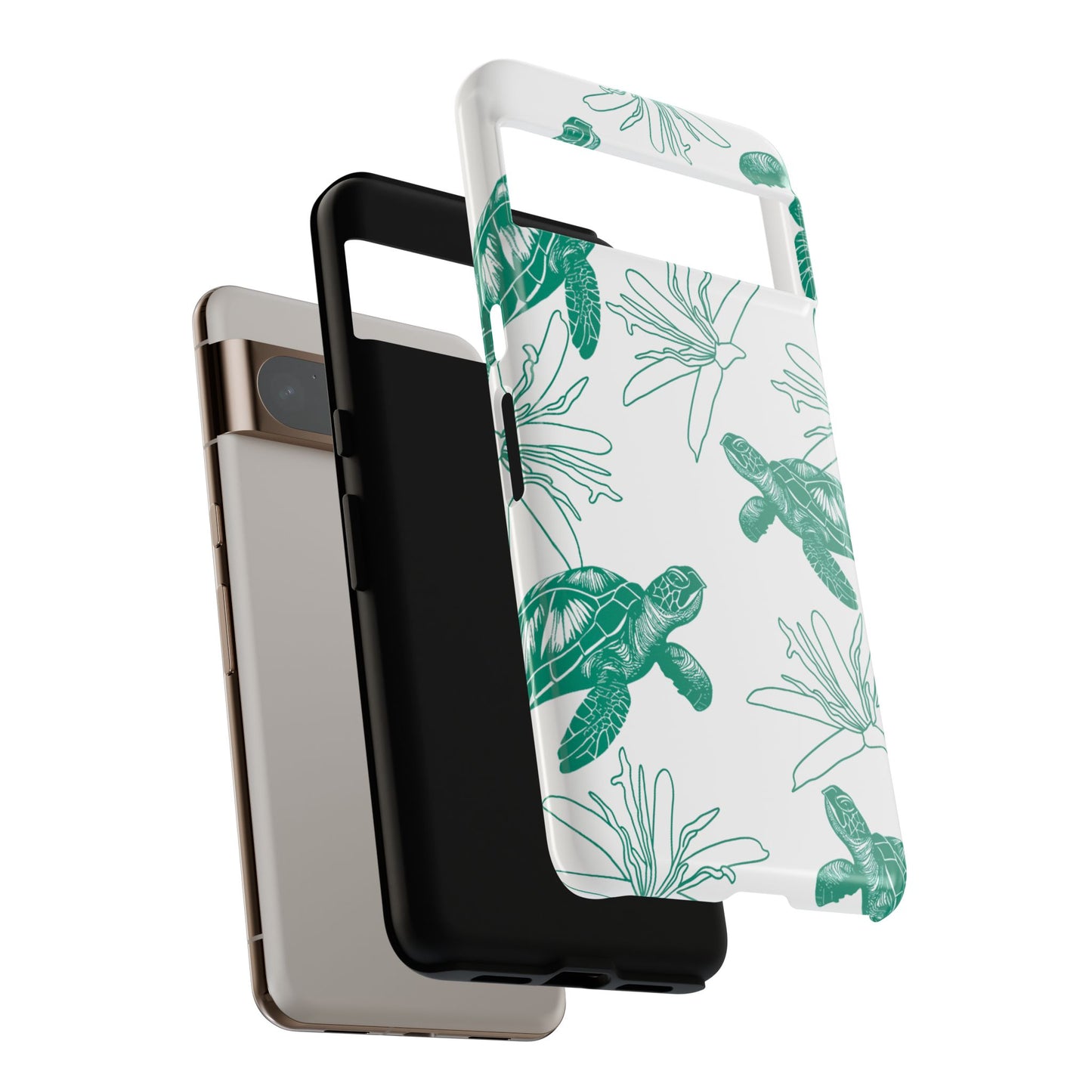 Sea Turtle Pattern Tough Phone Case — Teal Coastal Protection