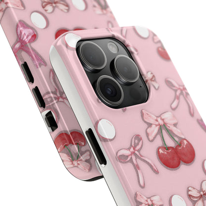 Cute Cherry & Bow Tough Phone Case