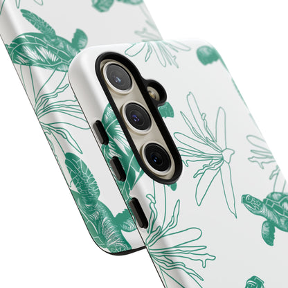 Sea Turtle Pattern Tough Phone Case — Teal Coastal Protection