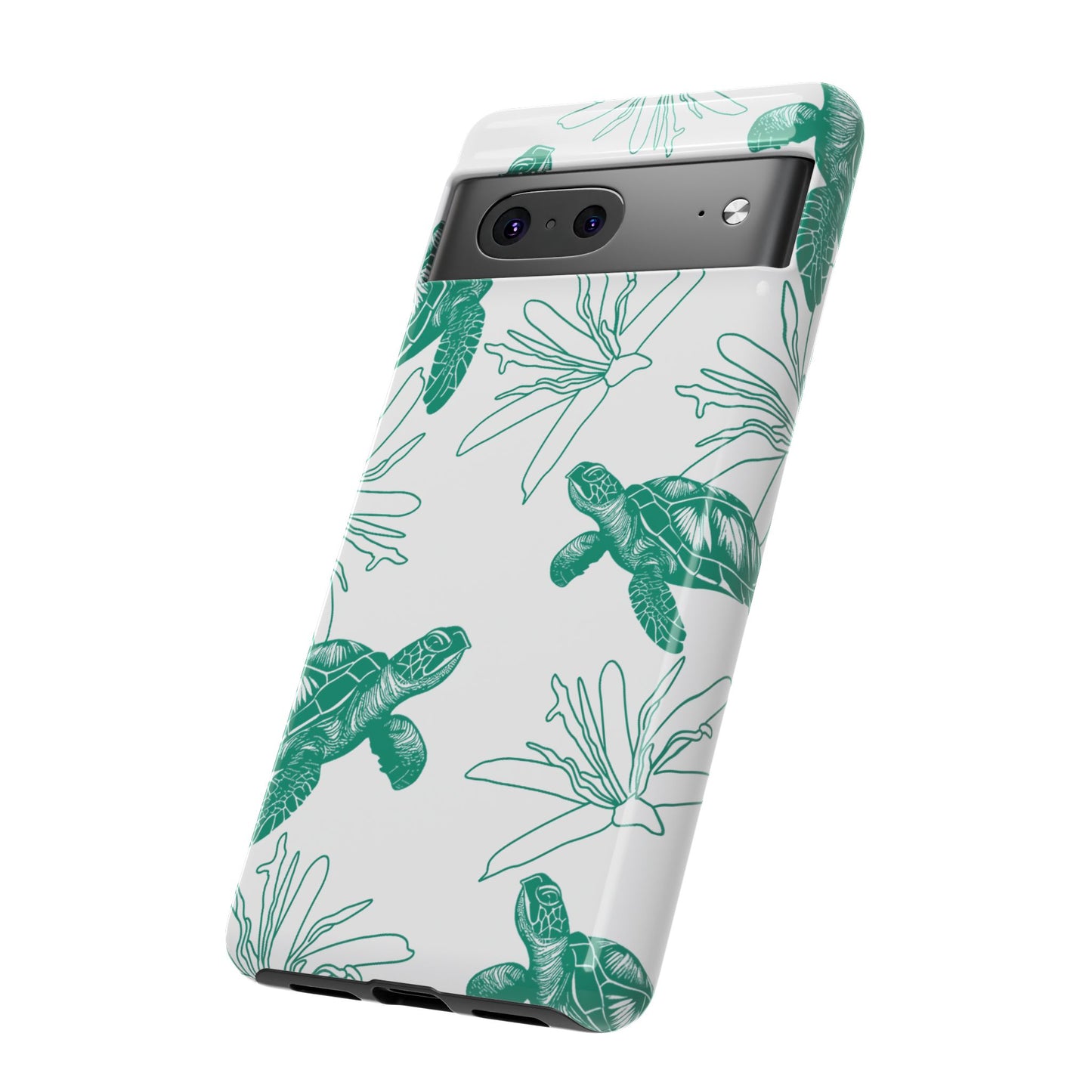Sea Turtle Pattern Tough Phone Case — Teal Coastal Protection