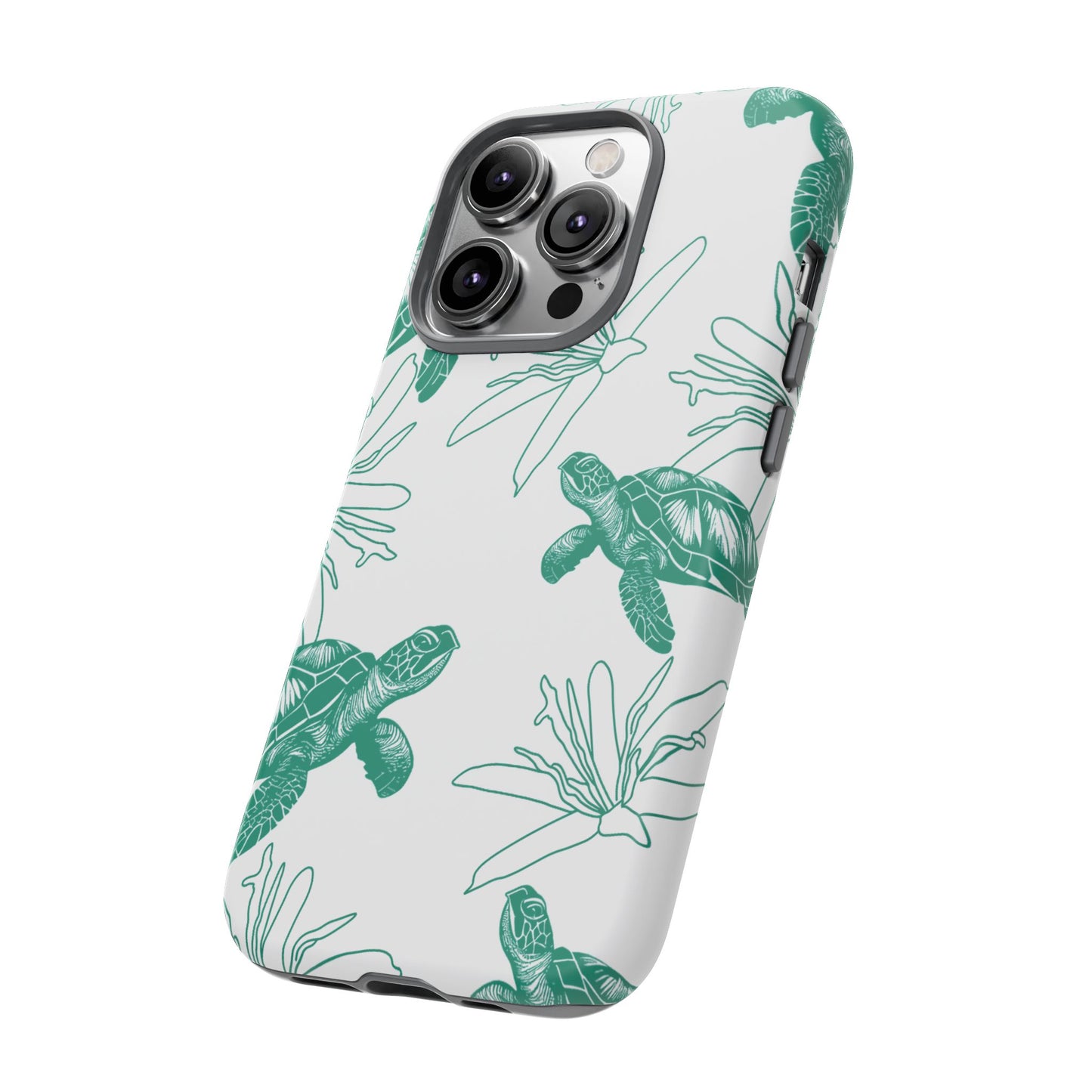 Sea Turtle Pattern Tough Phone Case — Teal Coastal Protection