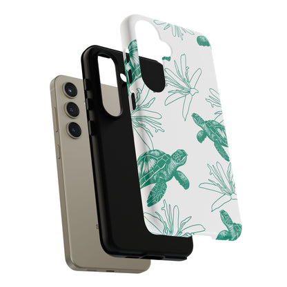 Sea Turtle Pattern Tough Phone Case — Teal Coastal Protection