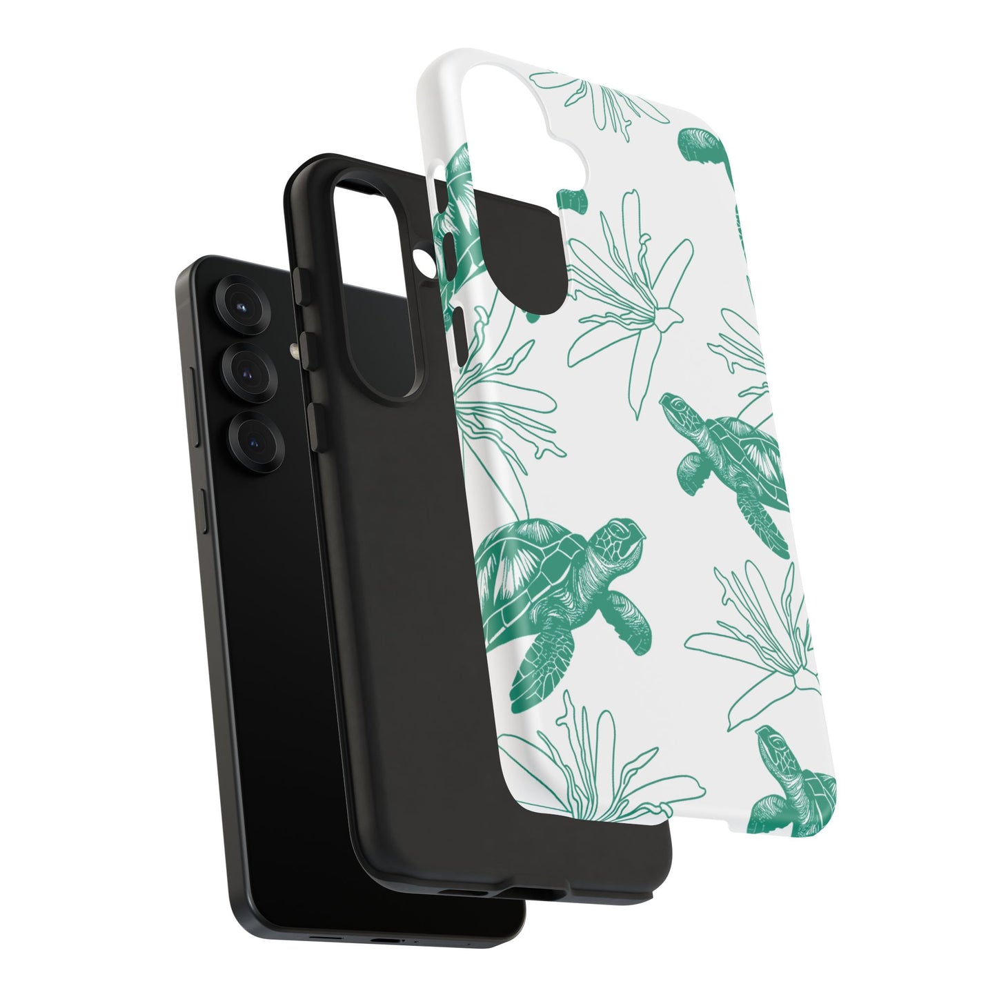 Sea Turtle Pattern Tough Phone Case — Teal Coastal Protection