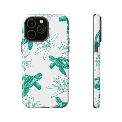 Sea Turtle Pattern Tough Phone Case — Teal Coastal Protection