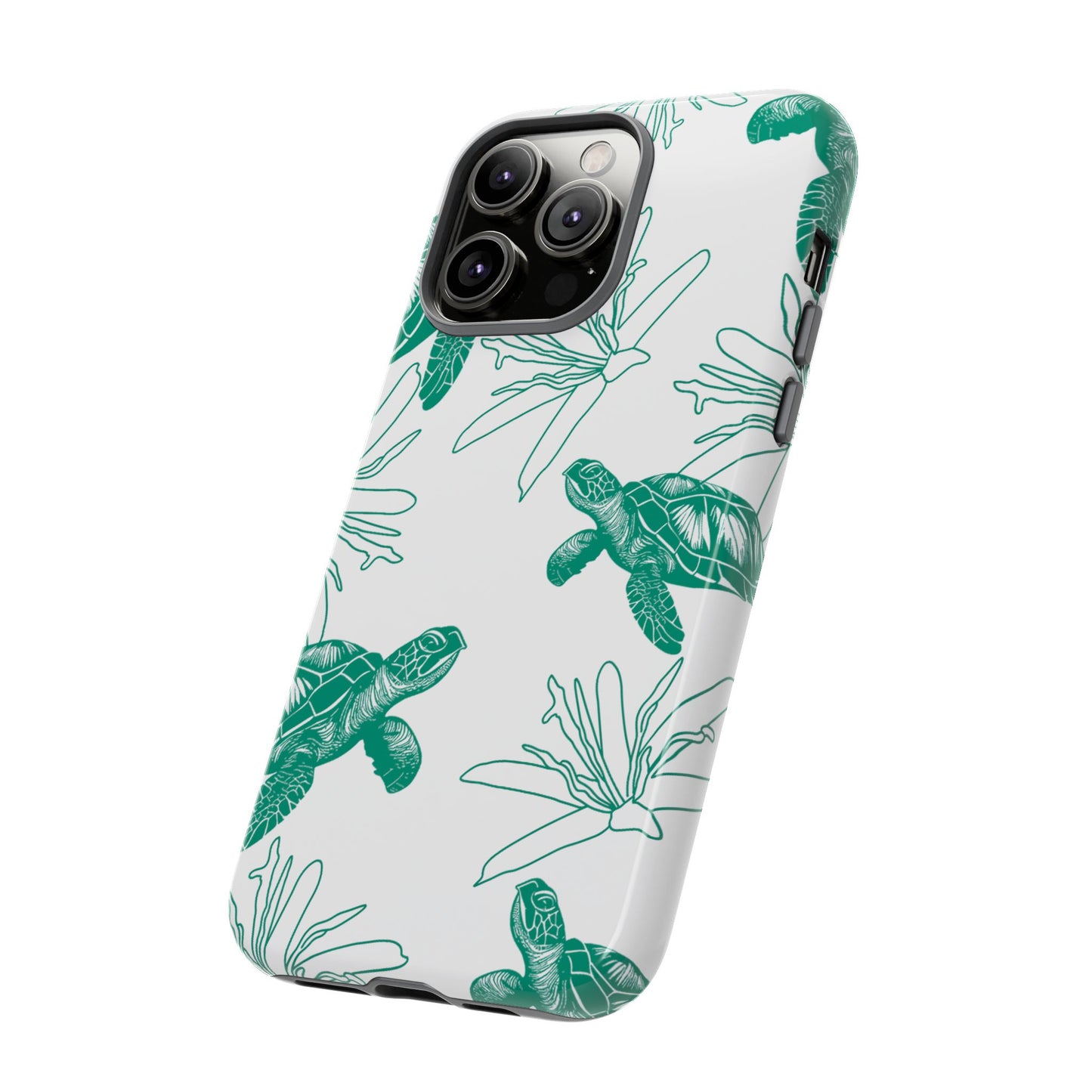 Sea Turtle Pattern Tough Phone Case — Teal Coastal Protection