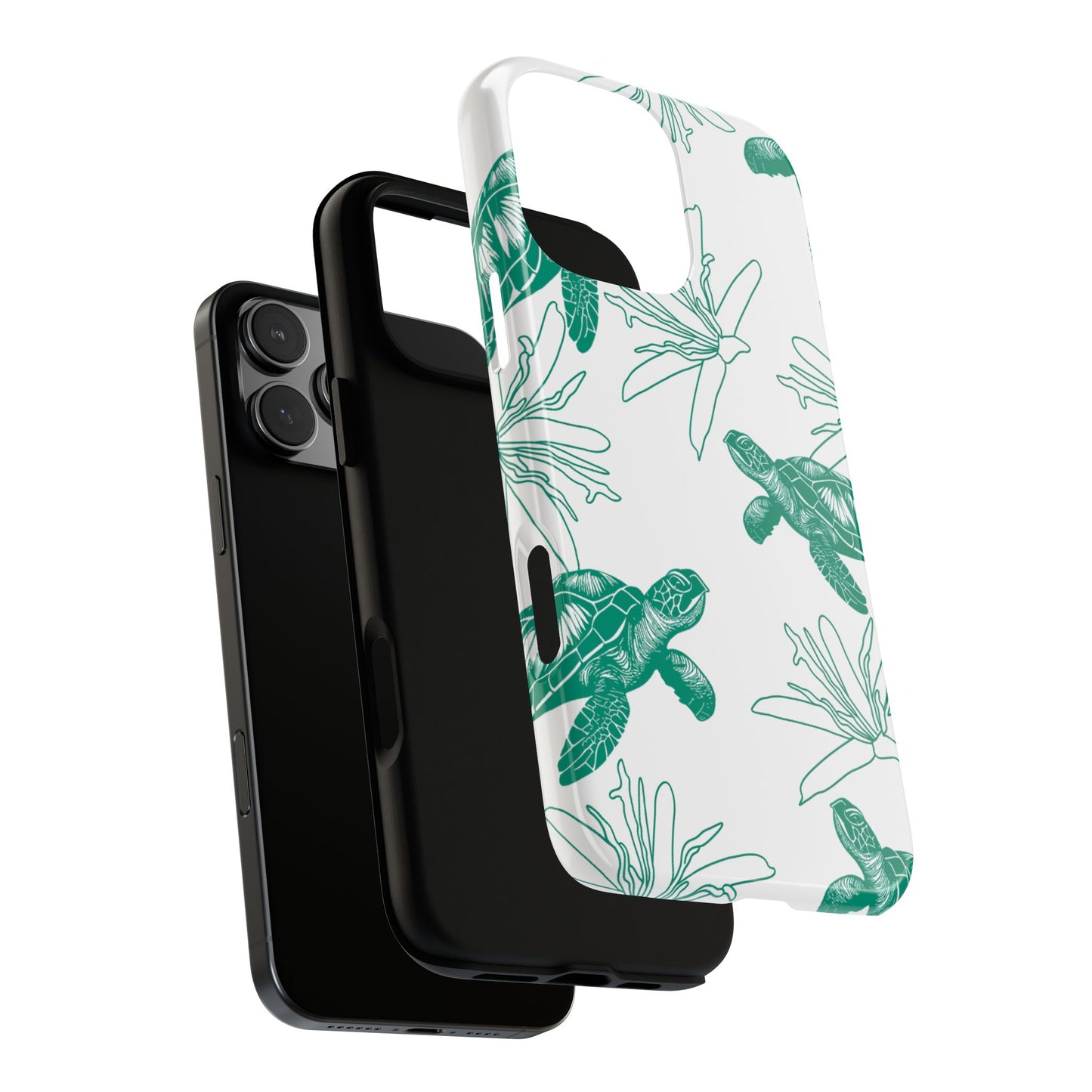 Sea Turtle Pattern Tough Phone Case — Teal Coastal Protection