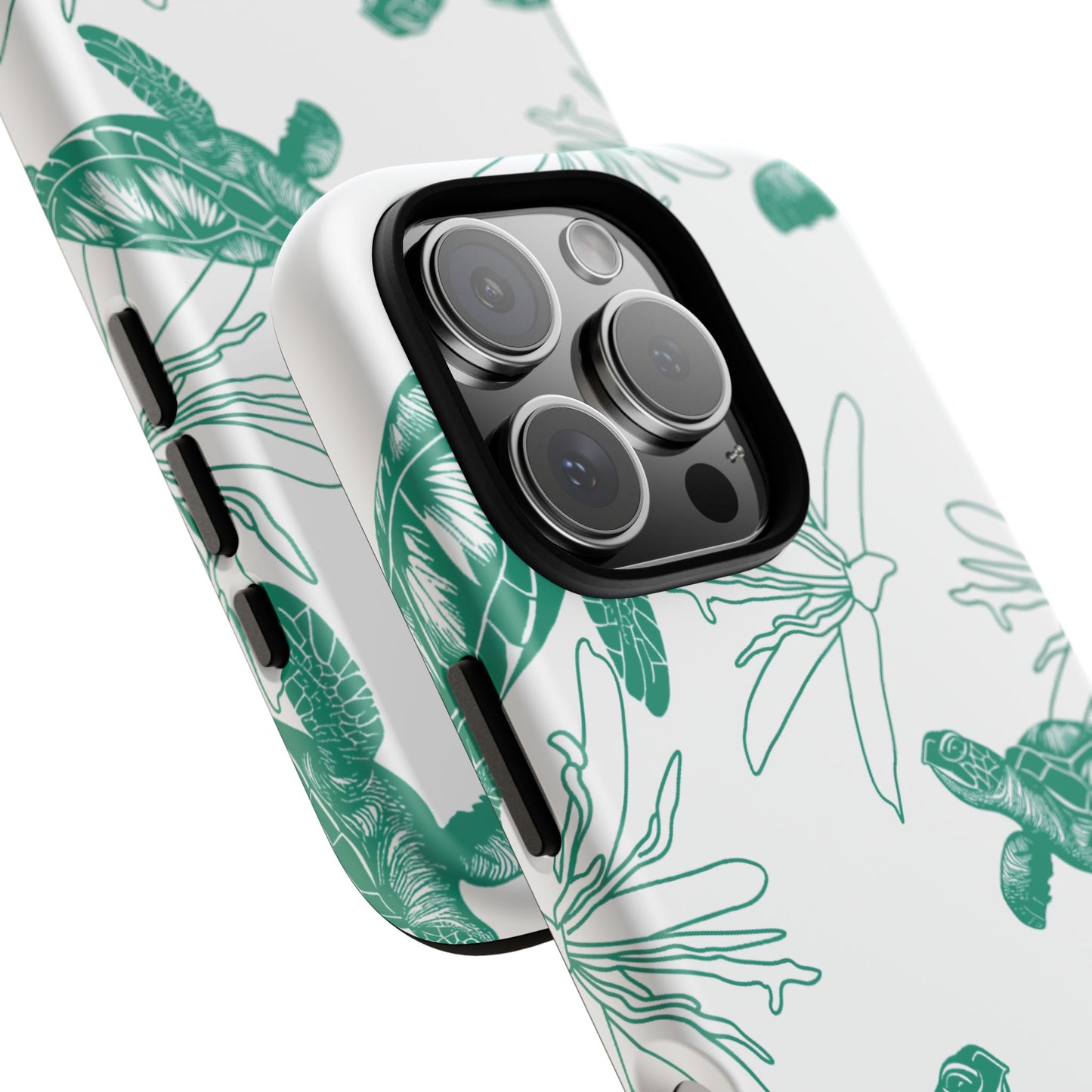 Sea Turtle Pattern Tough Phone Case — Teal Coastal Protection