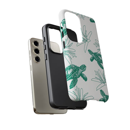 Sea Turtle Pattern Tough Phone Case — Teal Coastal Protection
