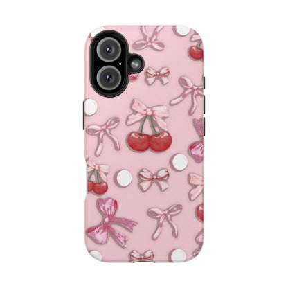 Cute Cherry & Bow Tough Phone Case