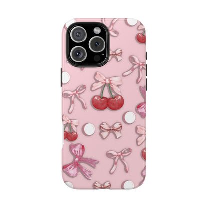 Cute Cherry & Bow Tough Phone Case