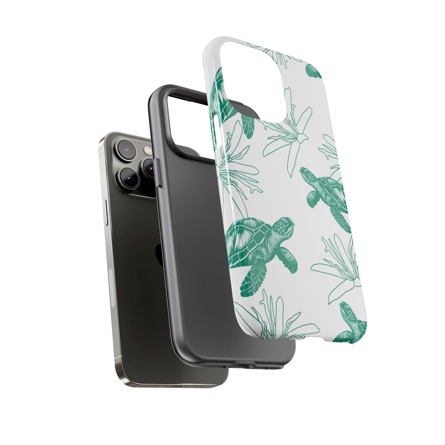 Sea Turtle Pattern Tough Phone Case — Teal Coastal Protection